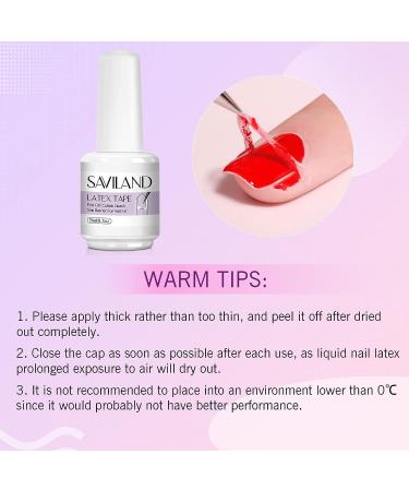 Saviland Latex Nail Polish Barrier 0.5oz - Peel Off Tape for Nails with Tweezers | Nail Polish Skin Protector for Beginners - Buy Online on GoSupps.com