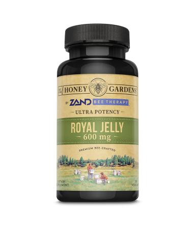 ZAND Bee Therapy Royal Jelly 600 mg Capsules - High Potency Apitherapy - Superfood with Naturally Occurring Nutrients - Premium Quality - 30 Servings 30 VegCaps