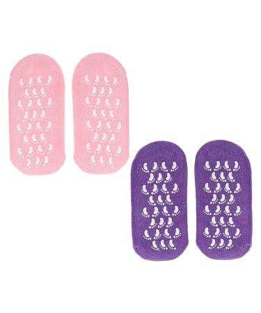 minkissy 2 Pairs Gel Socks Spa Socks Cracked Heel Socks Heel Socks for Dry Cracked Feet Cracked Heel Care Socks Essential Oil Socks Cracked Heel Repair Commodity Miss Cotton Yarn Foot 22x10x1cm
