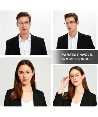 EyeURL Ultra-Light TR90 Reading Glasses - Anti-Blue Light Metal Frame 1.5x Magnification Stylish Case for Men & Women - Buy Online on GoSupps.com