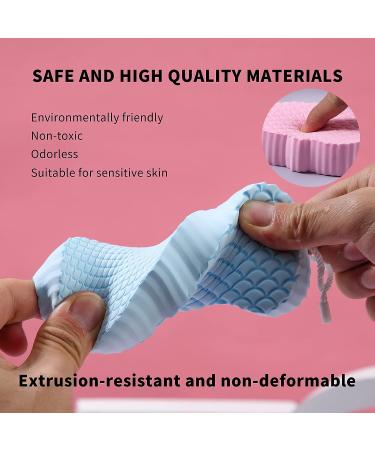 XJSGS 2Pcs Exfoliating Bath Sponge Shower Brush with Sticky Hook for Baby Kids Adults - Buy Online on GoSupps.com