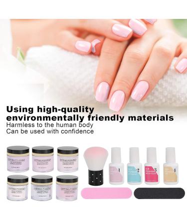 Nail Dipping Powder Set - Premium Nail Art Powder Top Base Coat Gel and Brush Tool for Salon Quality Manicures - K1214 - Buy Online on GoSupps.com