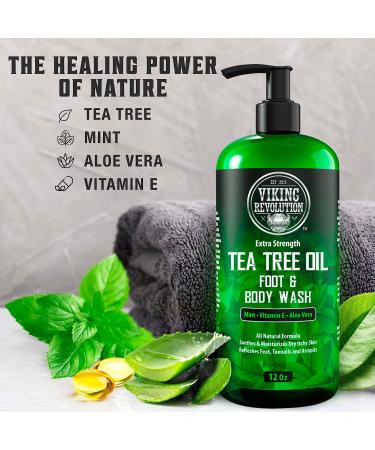 Viking Revolution Tea Tree Body Wash for Men - 12 Fl Oz - Helps with Athlete's Foot, Jock Itch, Eczema & Body Odors - Extra Strength Tea Tree Oil Formula - Buy Online on GoSupps.com