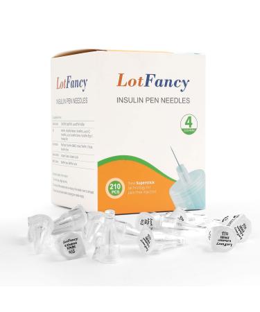 LotFancy Insulin Pen Needles, Pack of 110, 4mm x 32G (5/32