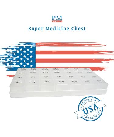 ProMed Weekly 4x Daily Pill Organizer - 7 Day Medication & Vitamin Case | Ergonomic BPA-Free Removable Compartments - Buy Online on GoSupps.com