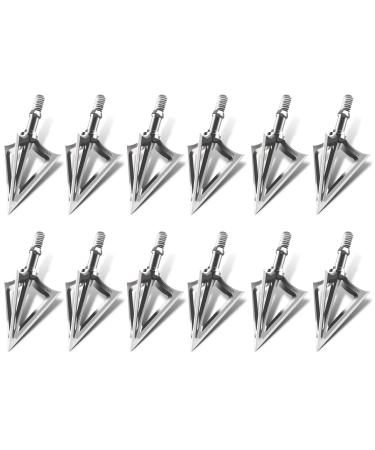 Aimdor Broadheads Hunting Broadheads 12pcs 100/125 Grain Fixed Blades Stainless Steel Hunting Broadheads for Crossbow Compound Bow and Hunting Bow X1/X3/X5/S2/S3 X1-125Grain-12Pcs