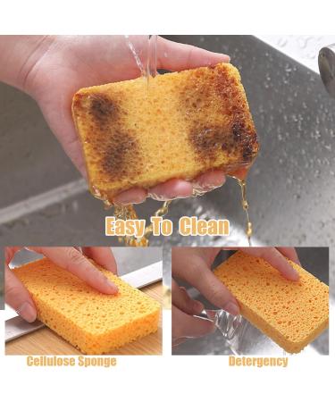 Dish Sponge 12Pcs Non-Scratch Scrub Sponge Absorbent Kitchen Sponges Quick Foaming Dish Scrubber Pads for Effortless Cleaning Dishes Pots Pans Yellow - Buy Online on GoSupps.com