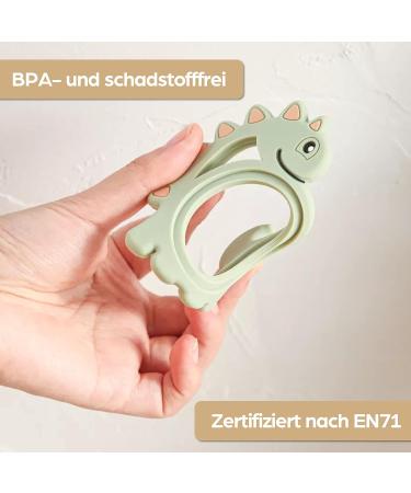 Dinosaurs Bite Ring for Baby | Wooden & Silicone Blue | BPA-Free Teething Toy | Perfect Gift for Newborns | Sustainable & Eco-Friendly - Buy Online on GoSupps.com