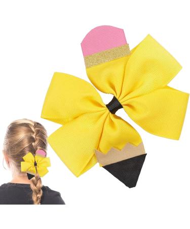 Girls Hair Bows Toddler Hair Clips - Back To School Hair Bows Clips Bow Design Non-slip And Stable Perfect for School Reunion Daily Wear Suanq Yellow - Buy Online on GoSupps.com