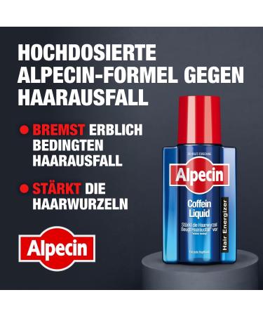  Alpecin Alpecin Hair Energizer Caffeine Liquid - 4 x 200ml - Hair Energizer to Prevent Hereditary Hair Loss in Men - Strengthen Hair Root - Buy Online on GoSupps.com