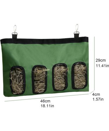 Rabbit Hay Feeder Bag with 4 Windows Black - Small Animal Hanging Rack Manger Holder Dispenser for Guinea Pigs, Bunny, Chinchilla, Hamster - Storage Pouch Included - Buy Online on GoSupps.com