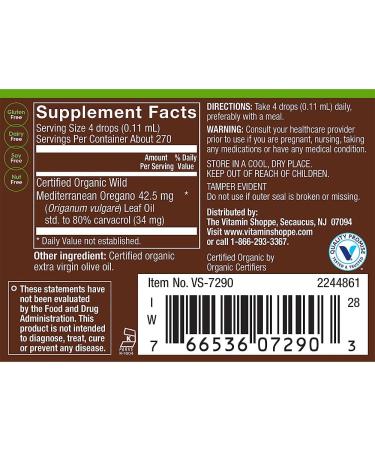 Organic Oregano Oil a" Standardized to 80% Carvacrol a" Alcohol-Free (1 fl. oz.) - Buy Online on GoSupps.com