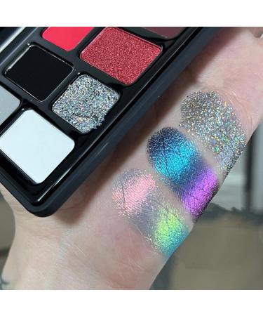 Smokey Eyeshadow Makeup Palette 16 Colors Cool Tone Shimmer Matte Metallic Long Lasting Waterproof Blendable Black Red Green Blue Glitter Neutral Holographic  - Buy Online on GoSupps.com