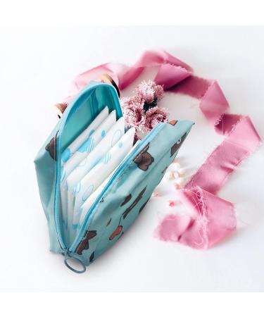 Blue Sanitary Napkin Storage Bag Menstrual Cup Pouch - Portable Feminine Menstruation First Period Bags for Girls and Women - Buy Online on GoSupps.com