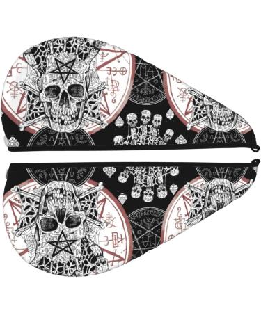 Buy Evil Skull Magic Seal Microfiber Hair Towel | Soft Super Absorbent Coral Velvet Wrap for Long Curly & Thick Hair - Fast International Shipping - Buy Online on GoSupps.com