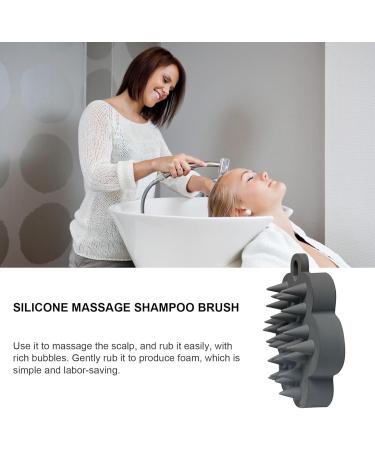 Poupangke Shampoo Brush | Silicone Shampoo Massager for Adults & Kids | Head Skin Massage Device - Dark Gray - Buy Online on GoSupps.com