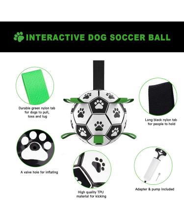 KALINCO Large Dog Soccer Ball with Grab Tabs 7.5inch Interactive Dog Toys Dog Water Toy Tug of War Dog Toy Herding Ball for Medium & Large Dogs - Buy Online on GoSupps.com