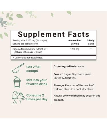 Organic Marshmallow Root Tea Powder 4oz - Digestive Support, Filler-Free & Non-GMO - Vegan-Friendly - Buy Online on GoSupps.com