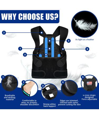 Posture Corrector for Men & Women - Adjustable Back Brace for Pain Relief & Enhanced Lumbar Support - breathable Upper & Lower Back Straightener - Medium Size - Buy Online on GoSupps.com