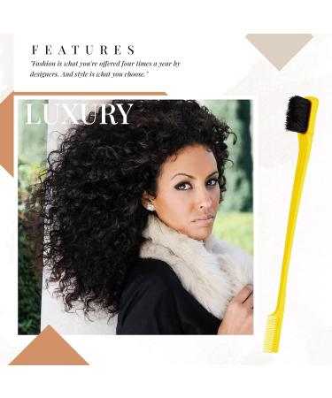 Edges Brush Set - 3 Sleek Bun Brushes for Hairdressers & Kids | Teasing & Baby Hair Brush - Yellow - Buy Online on GoSupps.com