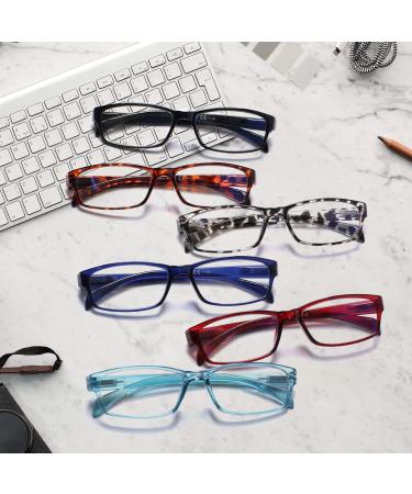 Cojwis Reading Glasses 6 Pack for Men & Women - Quality Spring Hinge Blue Light Filter Readers (Mixed Colors 2.0 0.0) - International Shipping Available - Buy Online on GoSupps.com