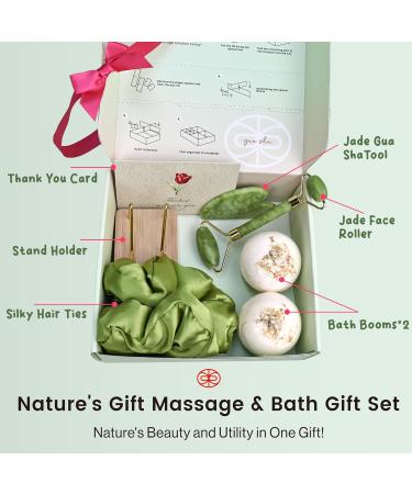 Rena Chris Gua Sha Facial Tool & Face Roller Set | Spa Basket for Skin Care & Daily Routine | Best Face Massager for Puffiness & Relaxation - Buy Online on GoSupps.com