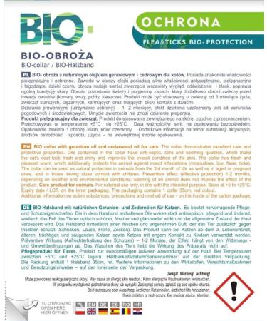 PESS Organic Tick and Flea Collar for Cats - Natural Geranium & Cedar Oils 35cm | Eco-Friendly Pest Control - Buy Online on GoSupps.com