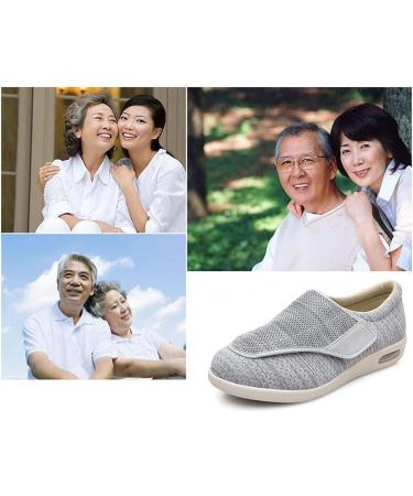 Yytcsjz Swollen Feet Diabetic Edema Boots - Wide Comfortable Shoe for Elderly Men with Arthritis, Fasciitis, and Post-Surgery Recovery (Light Grey, Foot Length 23.5cm) - Buy Online on GoSupps.com