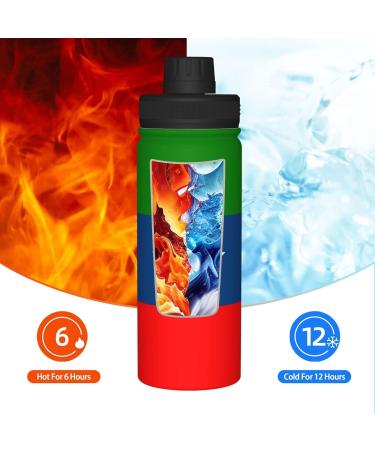 FJQWKLF Flag of Ogaden National Liberation Front Water Bottle 18OZ Stainless Steel Insulated Water Bottles with Spout Lid Sports Water Bottle for Travel Camping Hiking Biking Water Jug - Buy Online on GoSupps.com