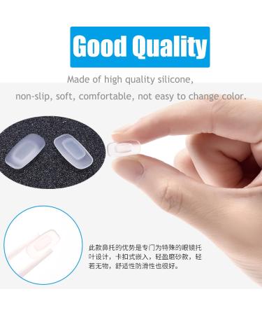 Soft Silicone Nasal Pads for Glasses - Rectangular | Transparent Nose Pads for Comfort | 10 Pairs Size S - Perfect for Glasses & Sunglasses - Buy Online on GoSupps.com