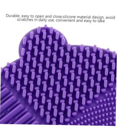 Ipetboom 2 1 Makeup Brush Cleaning Pad Scrubber Silicone Makeup Brush Silicone Holder 2 in 1 Brush Cleaner Pad Makeup Brush Holder Brush Storage Holder Silicone Brush Cleaner 11X10cm Purple - Buy Online on GoSupps.com