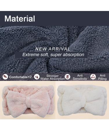 Chloven 2 Pack Microfiber Bowtie Headbands - White+Pink - Buy Online on GoSupps.com
