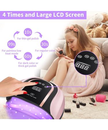 Professional 160W UV LED Gel Nail Lamp for Salon and Home Use - Pink - Buy Online on GoSupps.com