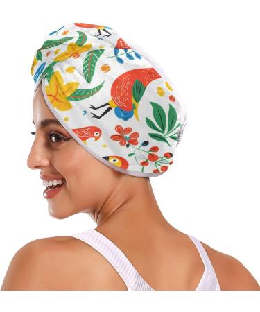 Parrot Bird Hair Towel 2 Pack - Super Absorbent Quick Dry Hair Turbans for Women & Girls | Ideal for Effortless Hair Drying - Buy Online on GoSupps.com