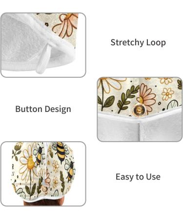 Bee Honey Hair Towel 2 Pack | Super Absorbent Quick Drying Turbans for Women & Girls - Buy Online on GoSupps.com