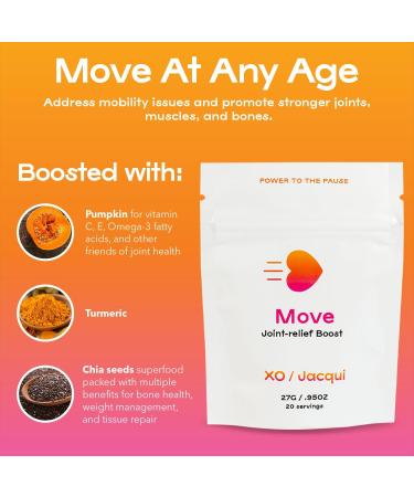 Move Menopause Support for Joints & Mobility | Organic Vegan Relief with Pumpkin Turmeric & Chia Seeds | Add-on Booster for Protein Powder - Buy Online on GoSupps.com