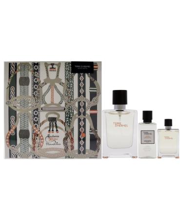 Hermes Terre Dhermes for Men - 3 Pc Gift Set 3.3oz EDT Spray 0.42oz EDT Spray 1.35oz After Shave Lotion