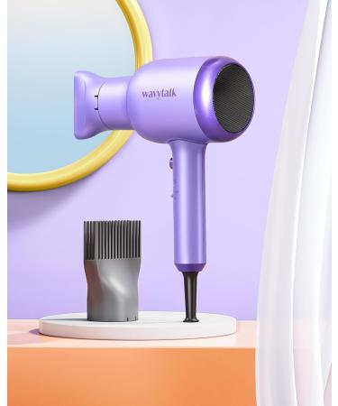 Wavytalk Hair Dryer with Comb 1875W Hair Blow Dryer with Diffuser Hair Dryer for Curly Hair Fast Drying Hair Care Purple - Buy Online on GoSupps.com