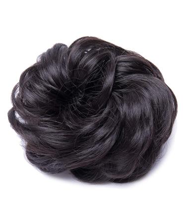 Shop Tess Dark Brown Hair Part Dutt Tie | Thick Wavy Knot Updos | Affordable 40g Hair Extensions for Women - Buy Online on GoSupps.com