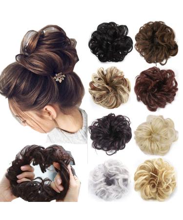 Unordersable hair tie for bun lured corrugated hair parts for women updos ponytail hair-like hair-Danute hair accessories-dark blonde to blond (7)