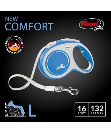 Flexi New Comfort Dog Leash - Ergonomic Durable Tangle-Free for Dogs Up to 59.9 kg | 4.9 m Blue/Pastel Blue - Shop Now! - Buy Online on GoSupps.com