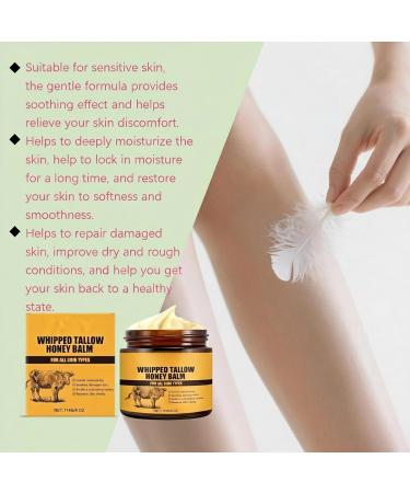 REAHSYTE Honey Tallow Moisturizing Cream Whipped Balm Deep Nourishing Fast Absorbing Hydrating Face and Body Moisturizer for Skindry 1can - Buy Online on GoSupps.com