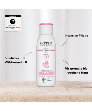 Lavera Body Lotion Gentle | Organic Vegan Body Milk for Normal to Dry Skin | PETA Certified Natural Cosmetics (200 ml) - Buy Online on GoSupps.com