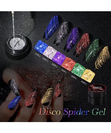 Shop Monochrome Glitter Disco Spider Gel - 21 Colors for Stunning Nail Art | Improved Matrix Gel 8ml - DSP05#Silver - Buy Online on GoSupps.com