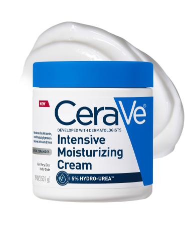 CeraVe Intensive Moisturizing Cream Body Moisturizer With Shea Butter 72H Hydration + Skin Barrier Repair Fragrance-Free Body Lotion For Extremely Dry Skin 19oz 19 Ounce (Pack of 1)