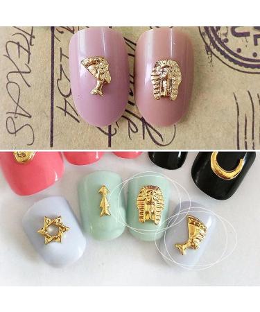 80 PCS Egyptian Gold Nail Charms - Nail Art Supplies for Manicure & DIY Decorations - Buy Online on GoSupps.com