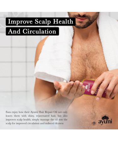 Ayumi Bio Active Repair Hair Oil - Natural Treatment for Dry, Damaged and Frizzy Hair - Organic Hydration for Men, Women and Kids - Buy Online on GoSupps.com