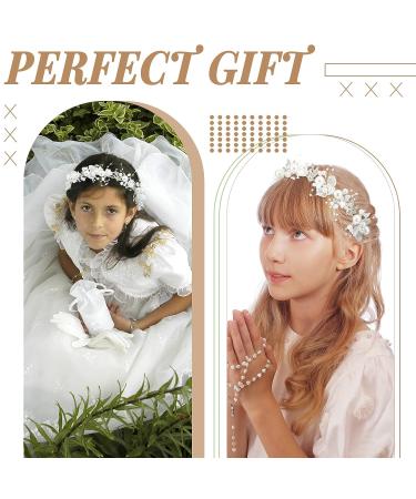 3 Pcs Silver Flower Girl Headpiece Set - Alloy Floral Tiara for Wedding, Communion, Prom & Photography - Buy Online on GoSupps.com