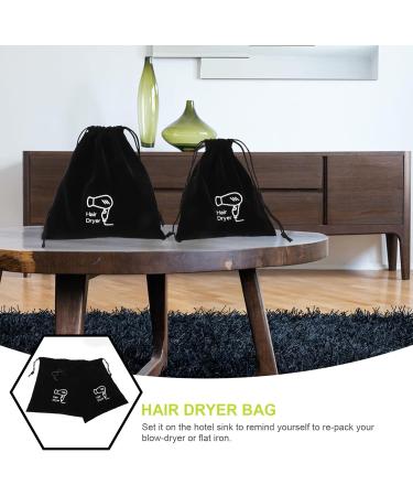 Baluue 2pcs Storage Bag Travel Hairdryer Organizer Hair Dryer Storage Pouch Gym Bag Black Flocking Cloth 1 - Buy Online on GoSupps.com
