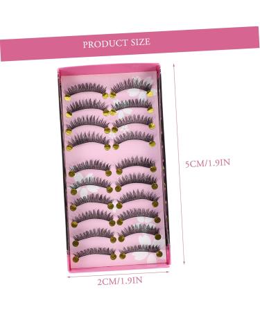 minkissy 10 Pairs Fake Eyelashes Artificial Fiber Eyelashes Makeup Eyelashes False Lashes Faux Lashes Eyelashes Natural Eyelashes Black Artificial Fiber Dense Miss False Eyelashes - Buy Online on GoSupps.com
